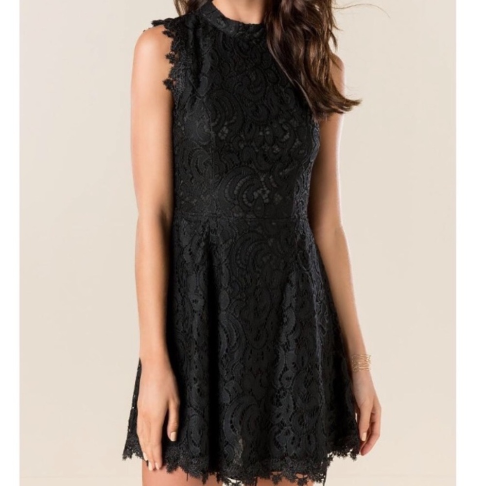 Black Lace, Open Back-  Francesca’s Dress